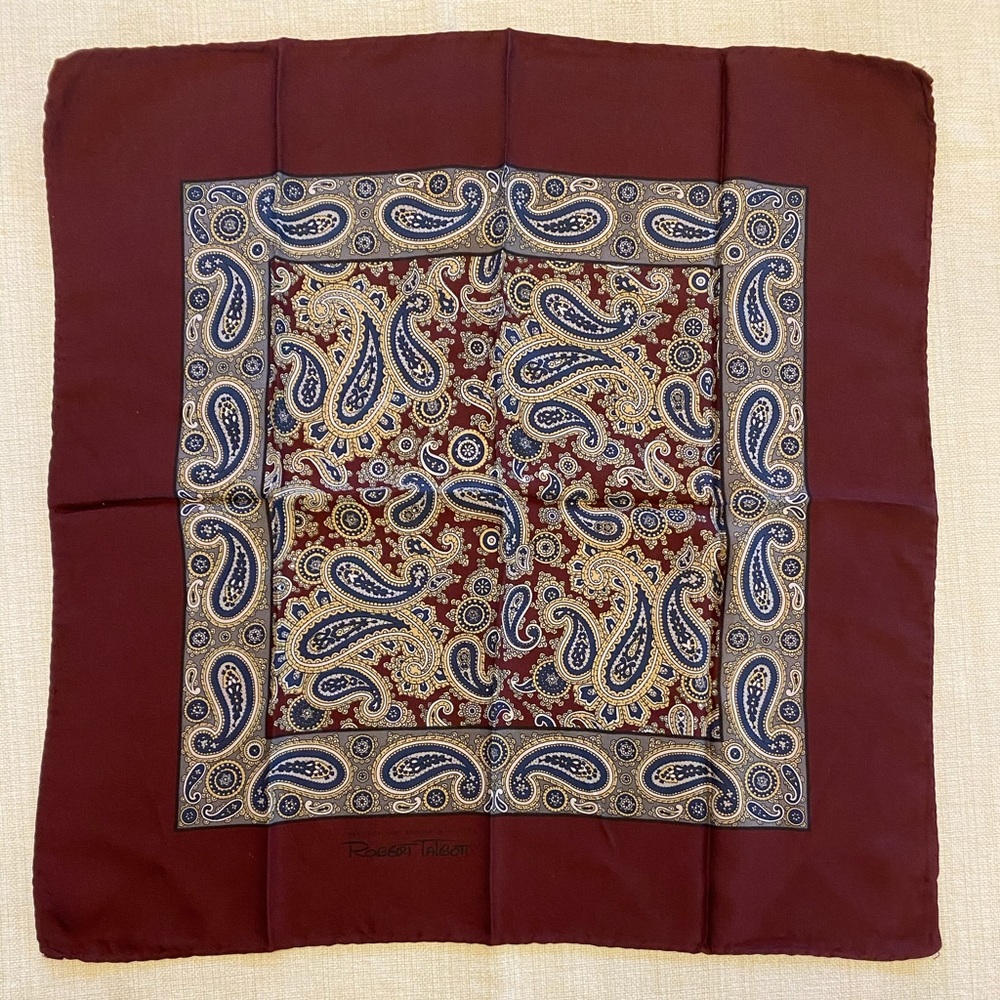 Vintage Robert Talbott silk pocket square